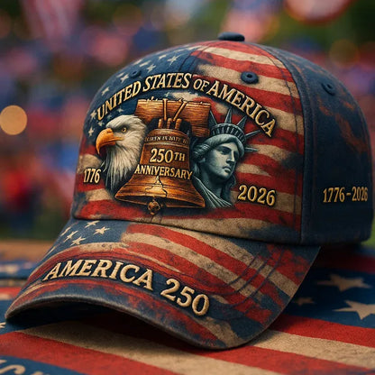 1776 HERITAGE™ Freedom 250 Patriot Cap Premium American – Embroidered USA 250th Anniversary Hat